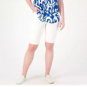 New Denim & Co Denim Shorts White Sz 8